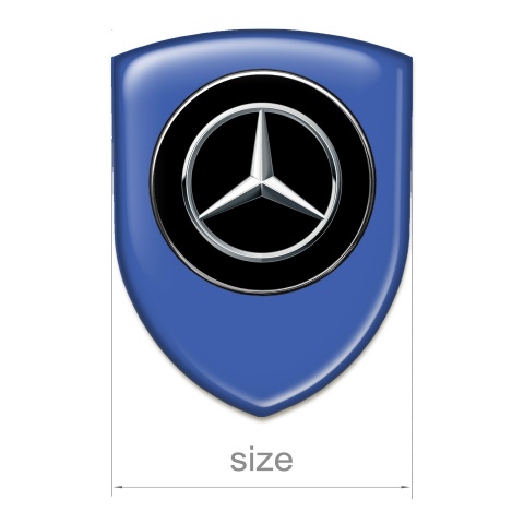 Mercedes Emblem Interior Blue Print Silver Logo 