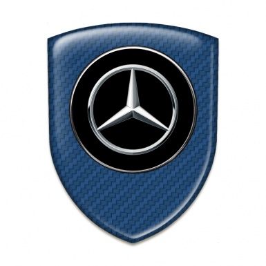Mercedes Car Interior Badge Navy Blue Carbon Background Style 