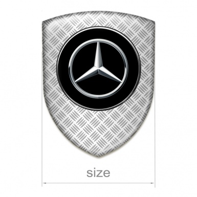 Mercedes Silicone Badge Mesh Effect Background Silver Logo 