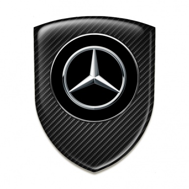 Mercedes Silicone Shield Black carbon Background Silver logo 