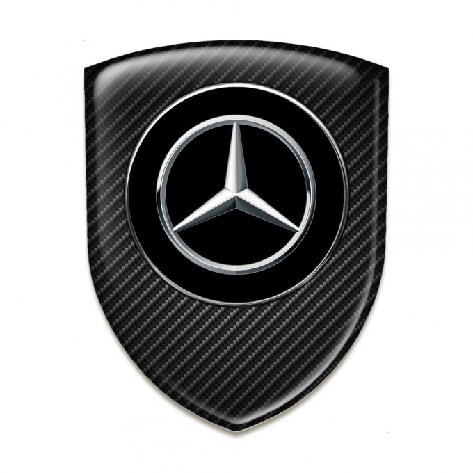 Mercedes Silicone Shield Black carbon Background Silver logo 