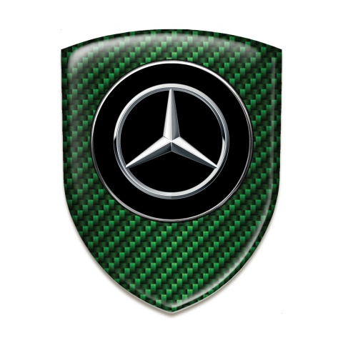 Mercedes Auto Emblem Green carbon Background Silver Logo 