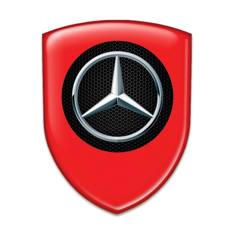Mercedes Self Adhesive Emblem Logo Red Edition 