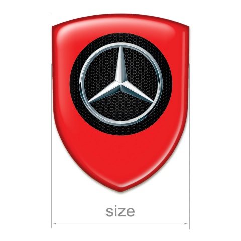 Mercedes Self Adhesive Emblem Logo Red Edition 