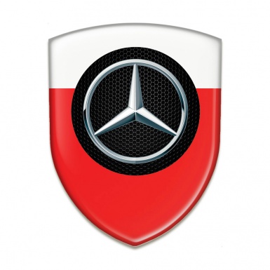 Mercedes Tuning Emblem High Quality  red White Edition 