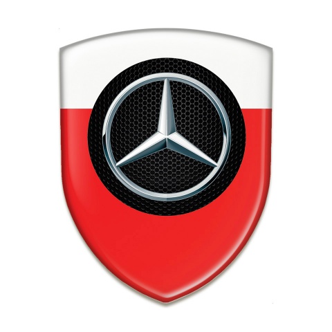 Mercedes Tuning Emblem High Quality  red White Edition 