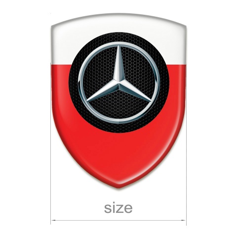 Mercedes Tuning Emblem High Quality  red White Edition 