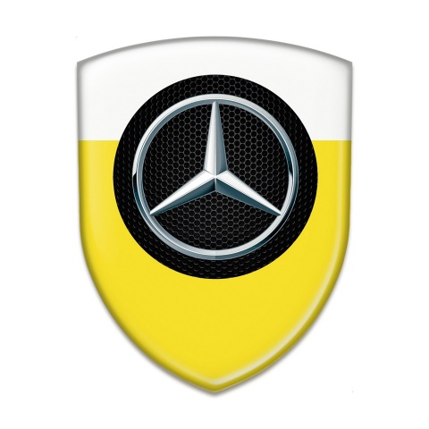 Mercedes Self Adhesive Car logo Emblem Yellow white Decoration 
