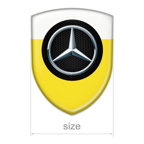 Mercedes Self Adhesive Car logo Emblem Yellow white Decoration 