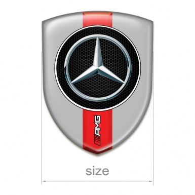 Mercedes Silicone Shield Grey Base Red AMG Ribbon