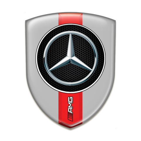 Mercedes Silicone Shield Grey Base Red AMG Ribbon