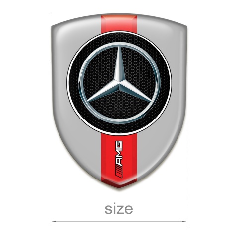 Mercedes Silicone Shield Grey Base Red AMG Ribbon