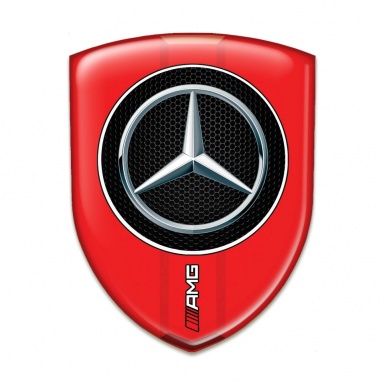 Mercedes Auto Emblem Premium Quality Red Base AMG Design 