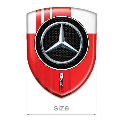 Mercedes AMG Silicone Emblem Red White Base Red Bands Style 
