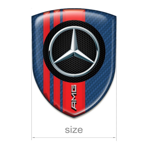 Mercedes AMG Emblem Exterior Navy Blue Carbon with red Bands Style 