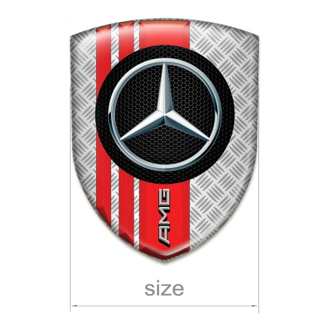 Mercedes AMG Tuning Emblem Mesh Effect with Red Bands Style 