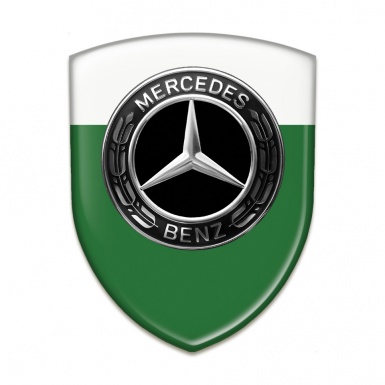Mercedes Self Adhesive Car logo Emblem Green White Base Design 