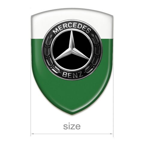 Mercedes Self Adhesive Car logo Emblem Green White Base Design 