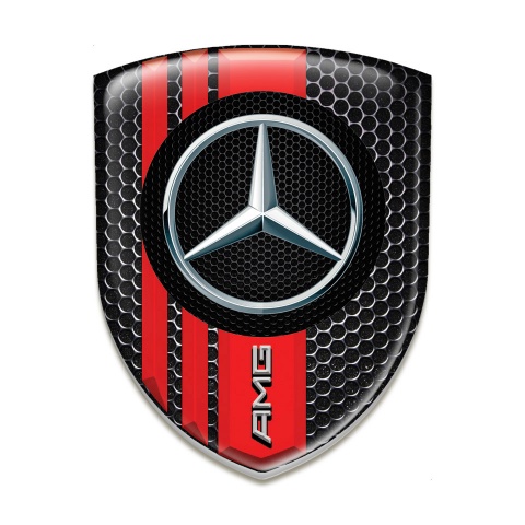 Mercedes AMG Silicone Shield Perforated Steel Style with Red Bands 