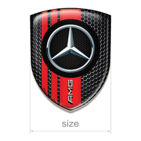 Mercedes AMG Silicone Shield Perforated Steel Style with Red Bands 
