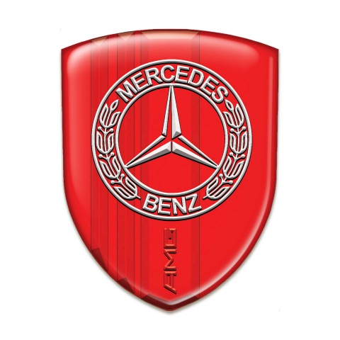 Mercedes Domed Emblem Red Base AMG Design 