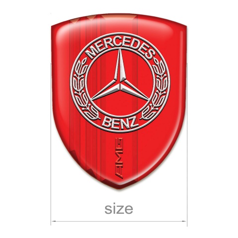Mercedes Domed Emblem Red Base AMG Design 