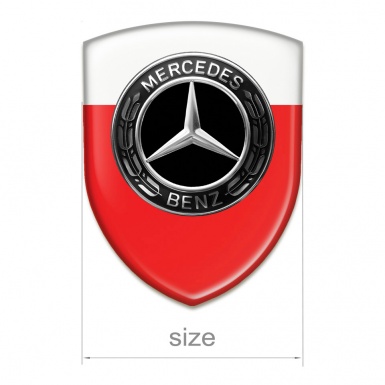 Mercedes Benz Resin Sticker Red White Print Style 