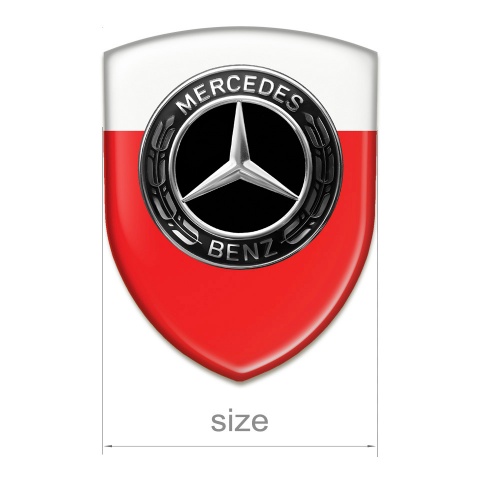 Mercedes Benz Resin Sticker Red White Print Style 
