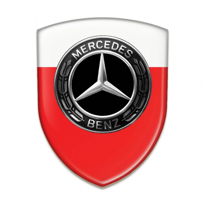 Mercedes Benz Resin Sticker Red White Print Style 