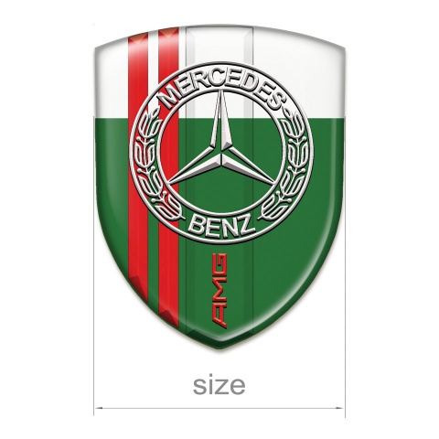 Mercedes Tuning Emblem Green White Print Red Lines Base AMG Design 