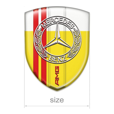 Mercedes Car Interior Badge Yellow White with Red Lines Base AMG Design 