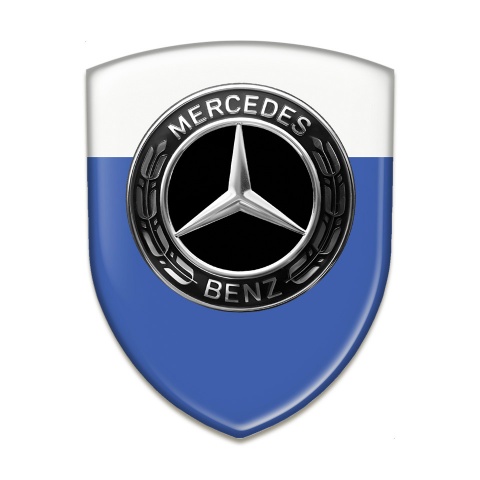 Mercedes Benz Emblem Badge Logo Blue White Design 