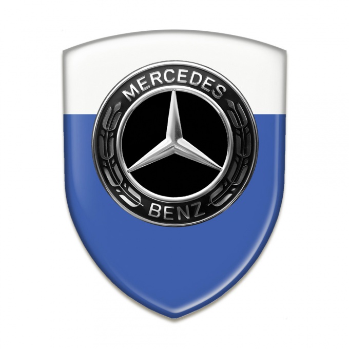 Mercedes Benz Emblem Badge Logo Blue White Design 