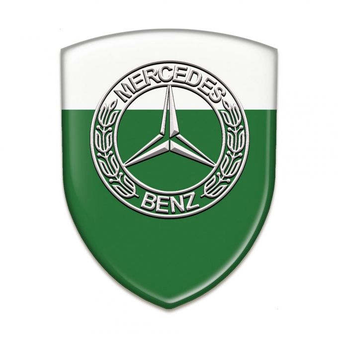 Mercedes Benz Resin Sticker Green White Model 