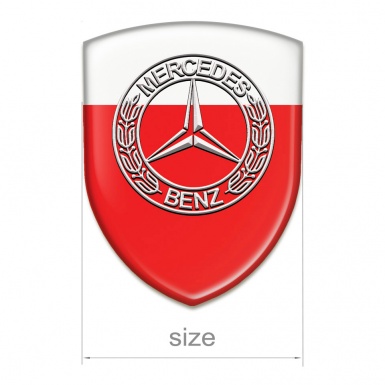 Mercedes Benz 3D Gel Emblem red White Model 