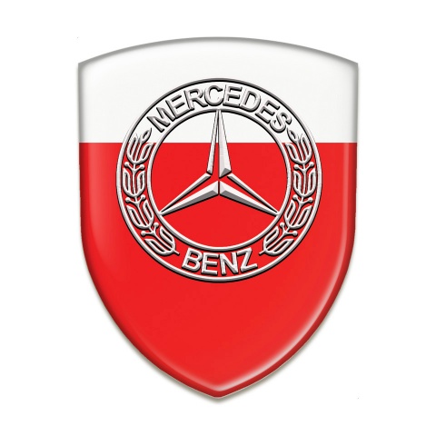 Mercedes Benz 3D Gel Emblem red White Model 
