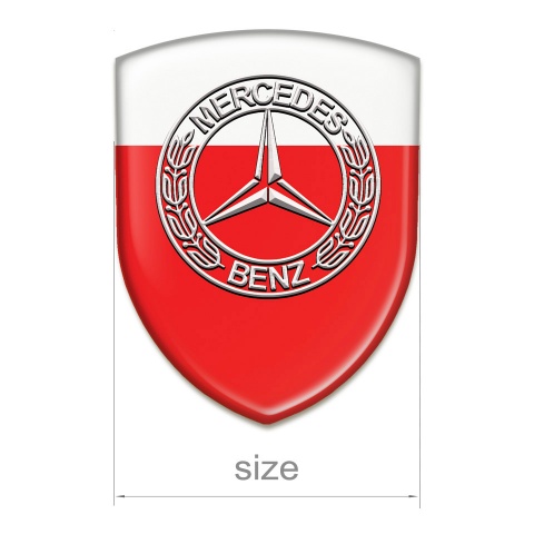 Mercedes Benz 3D Gel Emblem red White Model 