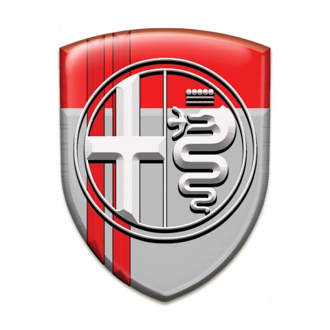 Alfa Romeo Emblem Interior Grey Red Base White Logo 