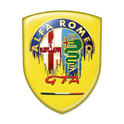 Alfa Romeo Silicone Emblem Yellow Base GTA Style 