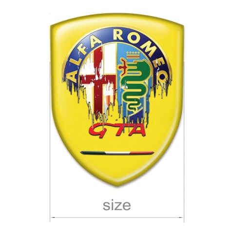 Alfa Romeo Silicone Emblem Yellow Base GTA Style 