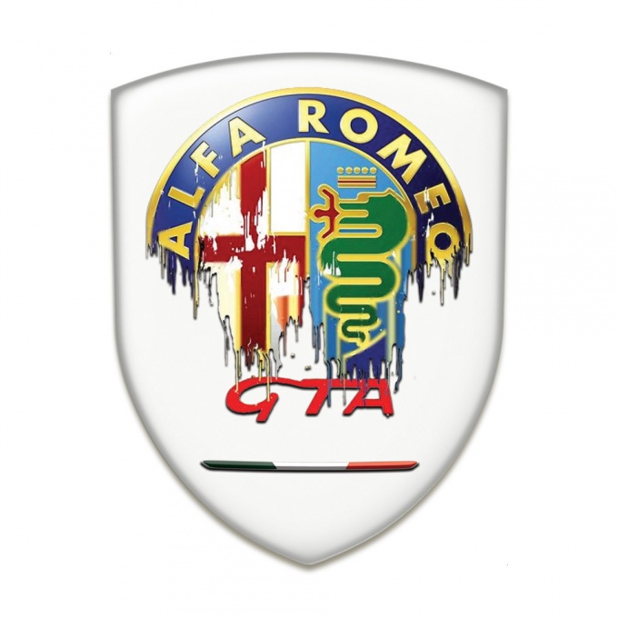 Alfa Romeo Resin Sticker White Base GTA Style 