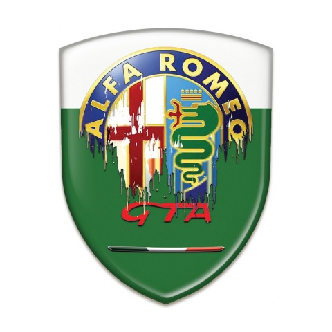 Alfa Romeo 3D Gel Emblem Green White Base GTA Style 