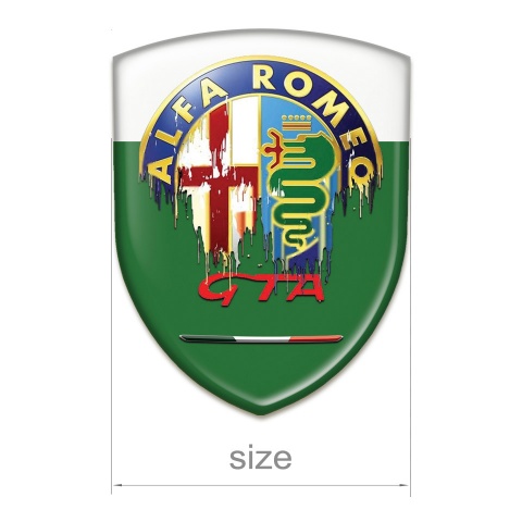 Alfa Romeo 3D Gel Emblem Green White Base GTA Style 