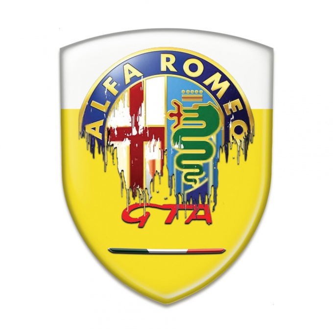 Alfa Romeo Emblem Interior Yellow White Base GTA Style 