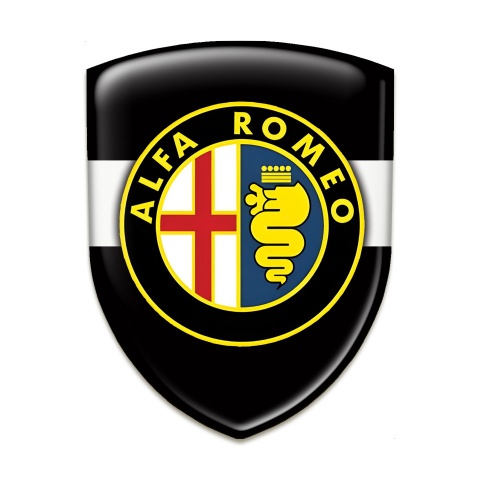 Alfa Romeo Car Interior Badge Black with White Tape Design 
