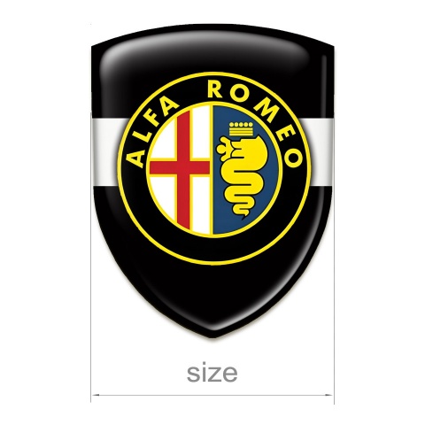 Alfa Romeo Car Interior Badge Black with White Tape Design 