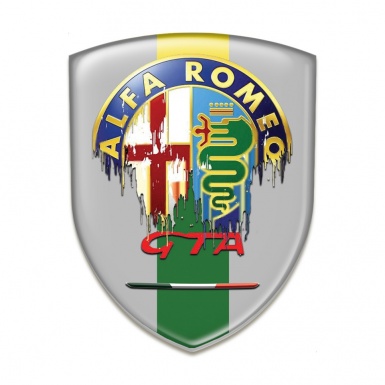 Alfa Romeo GTA Silicone Car Decal Badge Grey Print Dripping Logo Style 