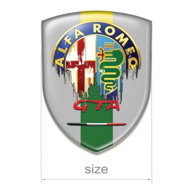 Alfa Romeo GTA Silicone Car Decal Badge Grey Print Dripping Logo Style 