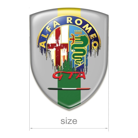 Alfa Romeo GTA Silicone Car Decal Badge Grey Print Dripping Logo Style 