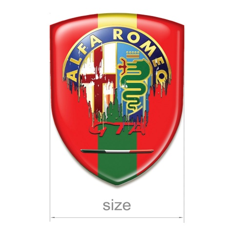 Alfa Romeo GTA Silicone Badge Red Base Dripping logo Style 